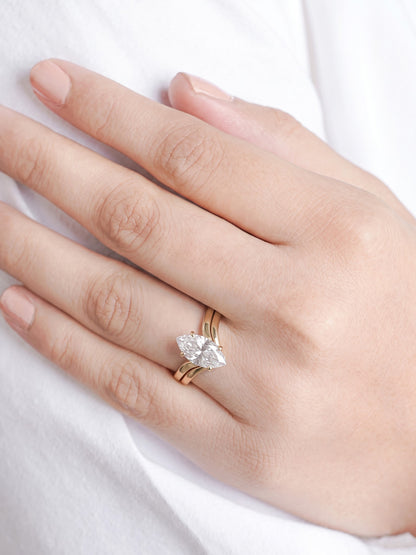 Leonie Marquise Solitaire Diamond 18K Gold Plated Women's Ring