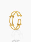 Levi Hollow Frame 18K Gold Plated Ring
