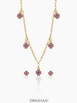 Lilac Charms Kid's Jewelry Set Of 2 - Necklace & Earrings