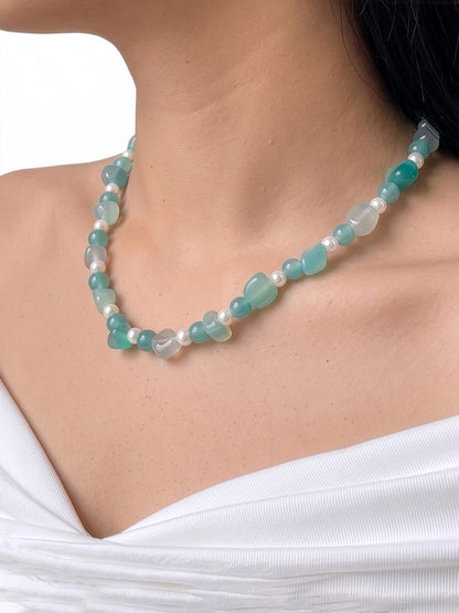 Lime Aqua Women’s Beaded Necklace