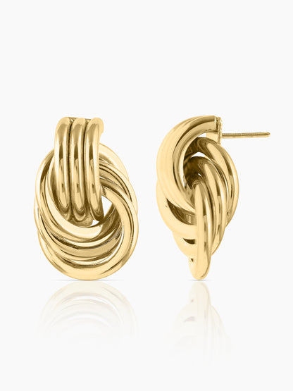 Linguine Intertwined Loops 18K Gold Plated Earrings
