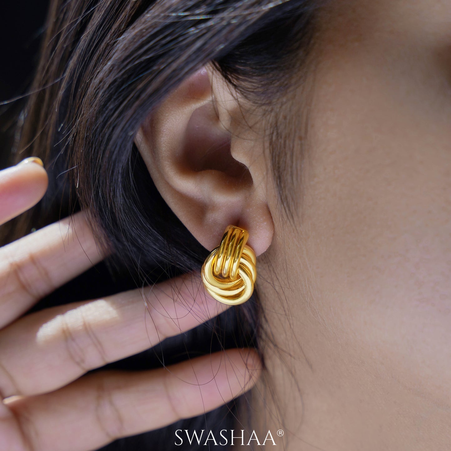 Linguine 18K Gold Plated Earrings