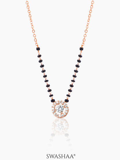 Lisa Circular Diamonds Rosegold Plated Pendant Mangalsutra