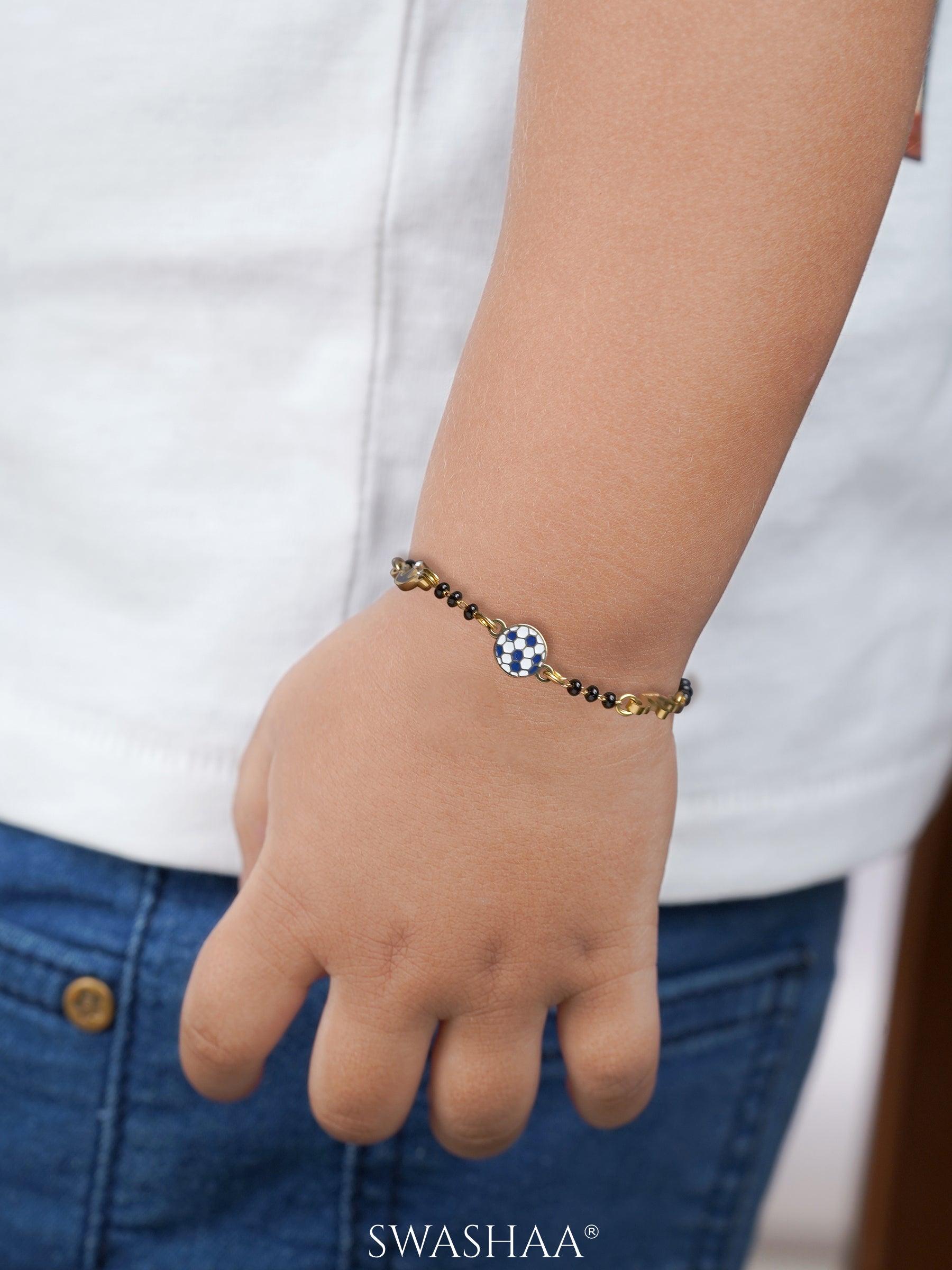 Little Champion Football 18K Gold Plated Kid's Nazariya Bracelet