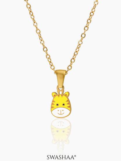 Little Giraffe Charm 18K Gold Plated Kid's Chain Pendant Necklase