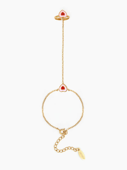 Little Love Heart 18K Gold Plated Kid's Ring Bracelet