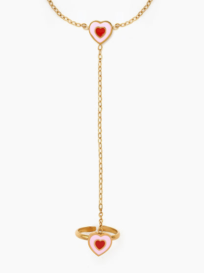 Little Love Heart 18K Gold Plated Kid's Ring Bracelet