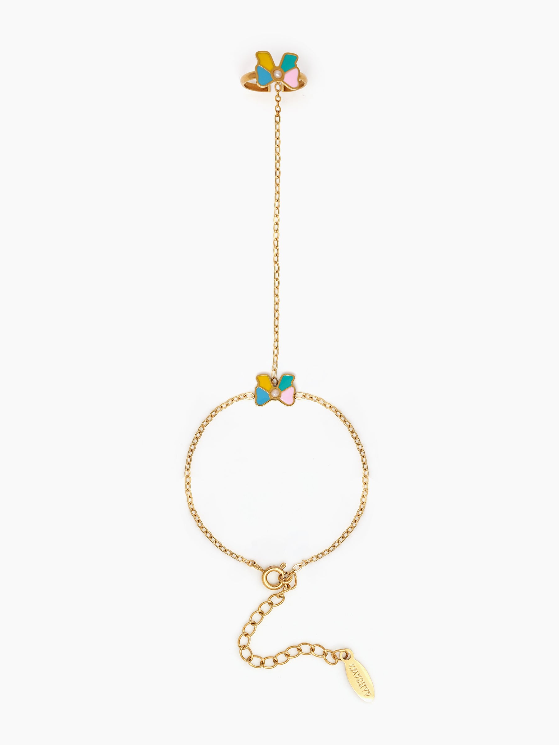 Little Luxe Bow 18K Gold Plated Kid's Ring Bracelet