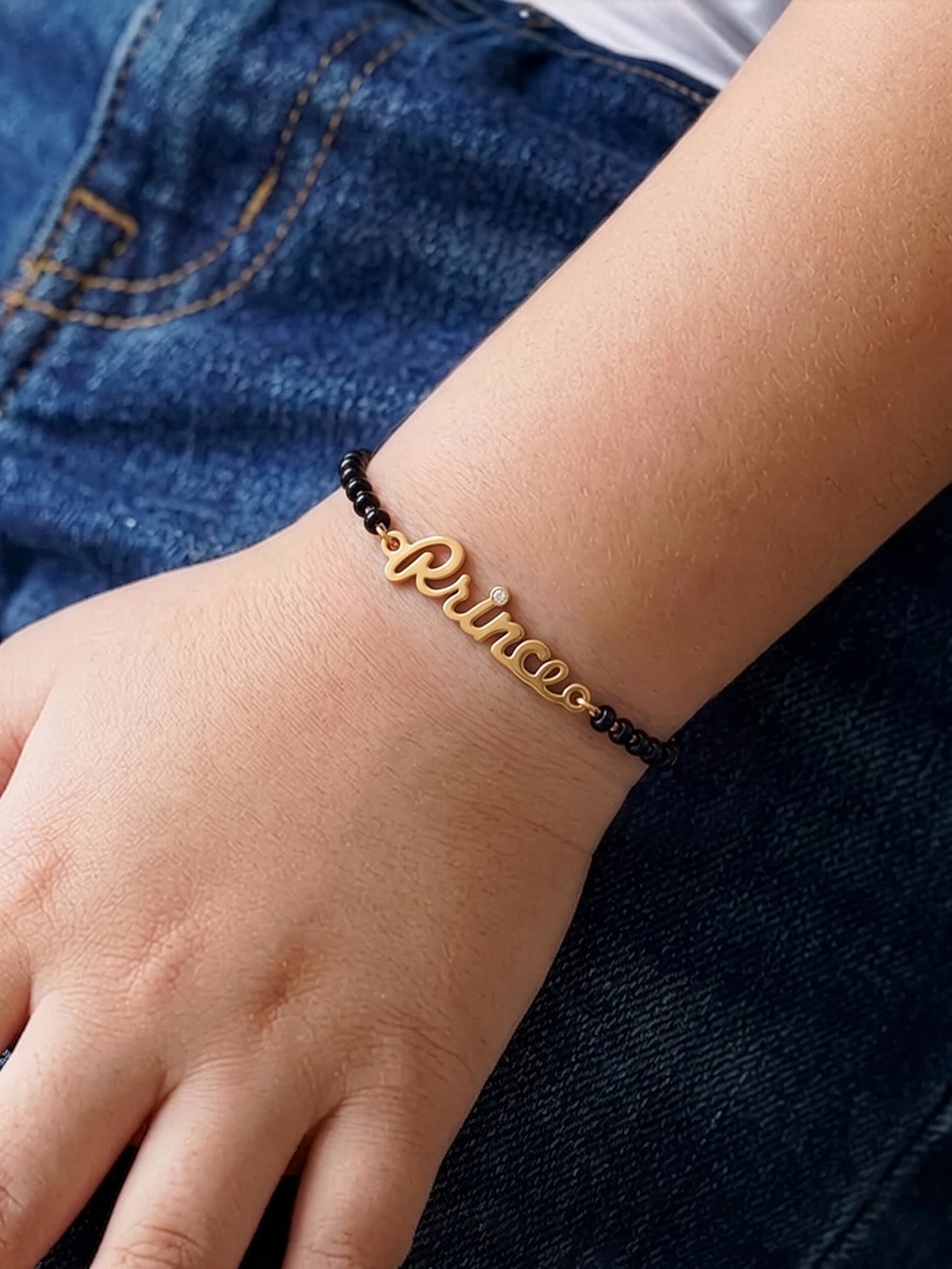 Little Prince Solitaire 18K Gold Plated Kid's Nazariya Bracelets