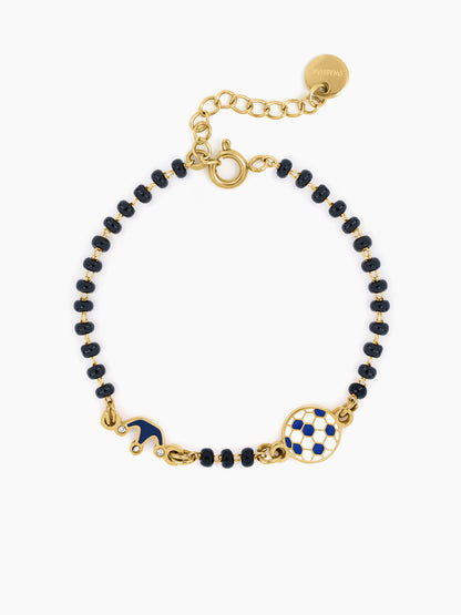Little Champion Football Charms 18K Gold Plated Kid's Nazariya Loose  Bracelet