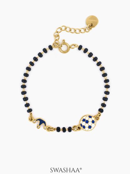 Little Champion Football 18K Gold Plated Kid's Nazariya Bracelet