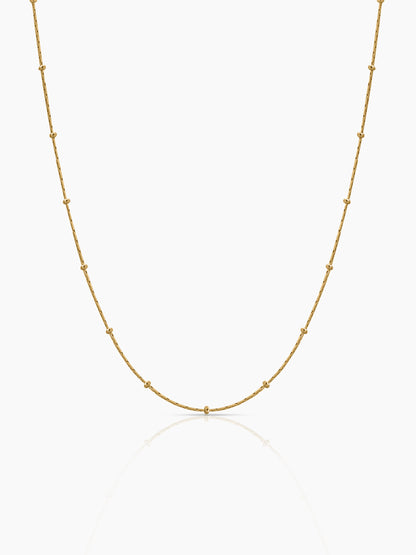 Liva Delicate Chain With Small Evenly Spaced Bead Accents 18K Gold Plated Chain