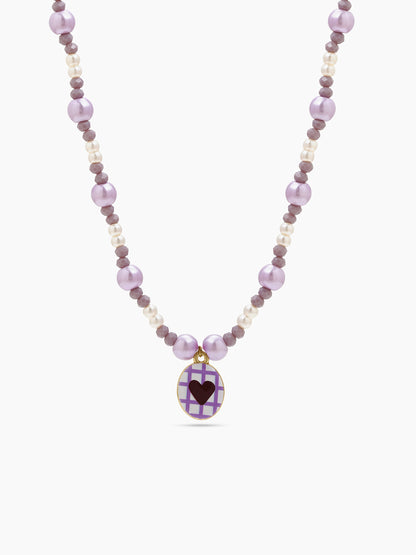 Lola Lilac Heart Women’s Beaded Necklace