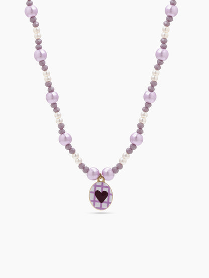 Lola Lilac Heart Women’s Beaded Necklace
