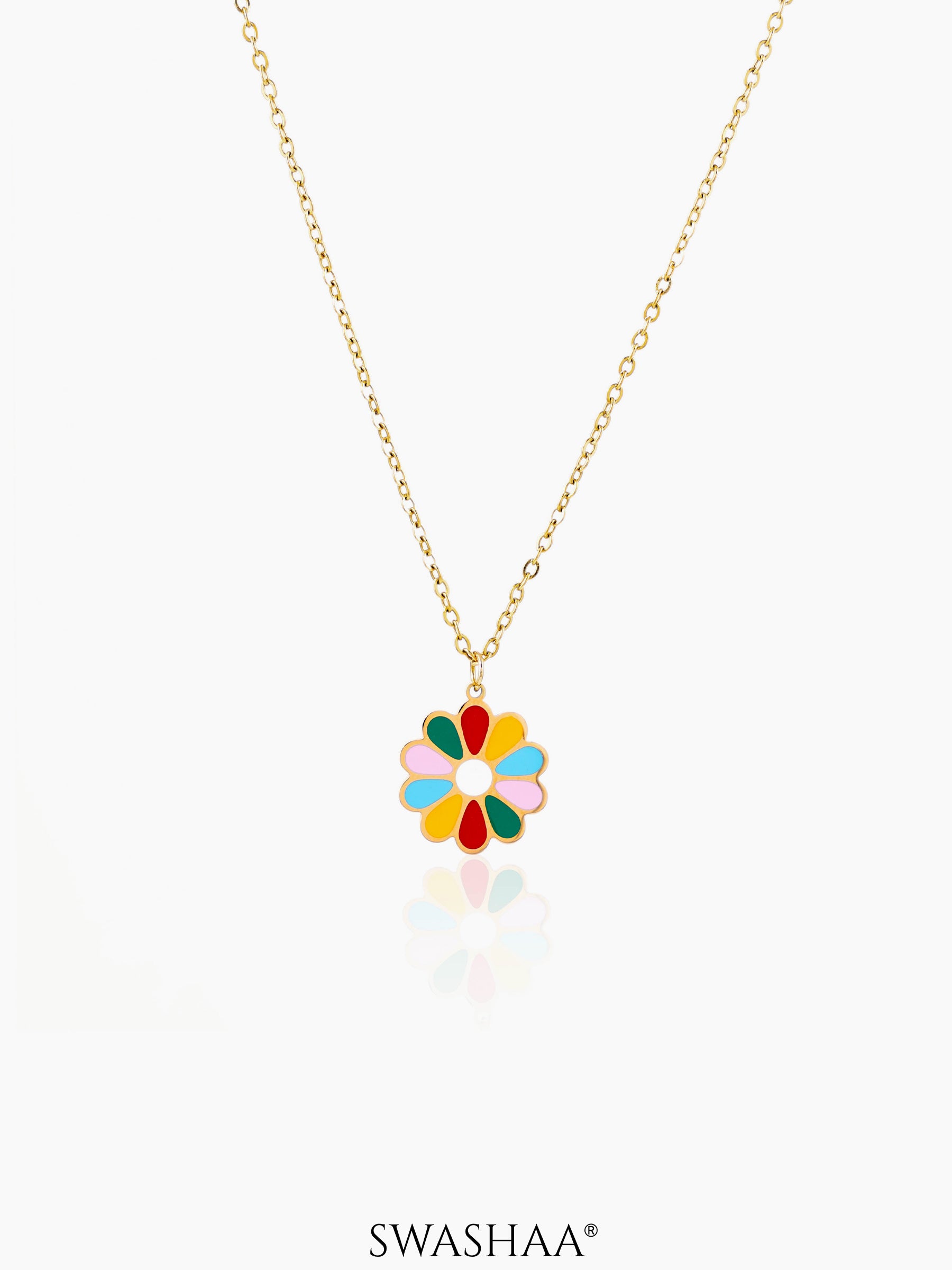 Lolly Flower 18K Gold Plated Kid's Pendant Necklace