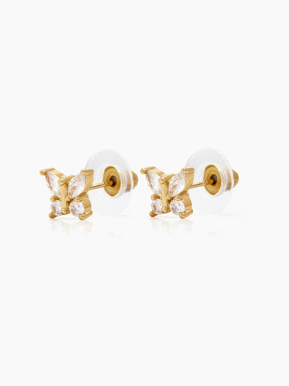 Loraya Butterfly Diamond 18K Gold Plated Women's Earrings