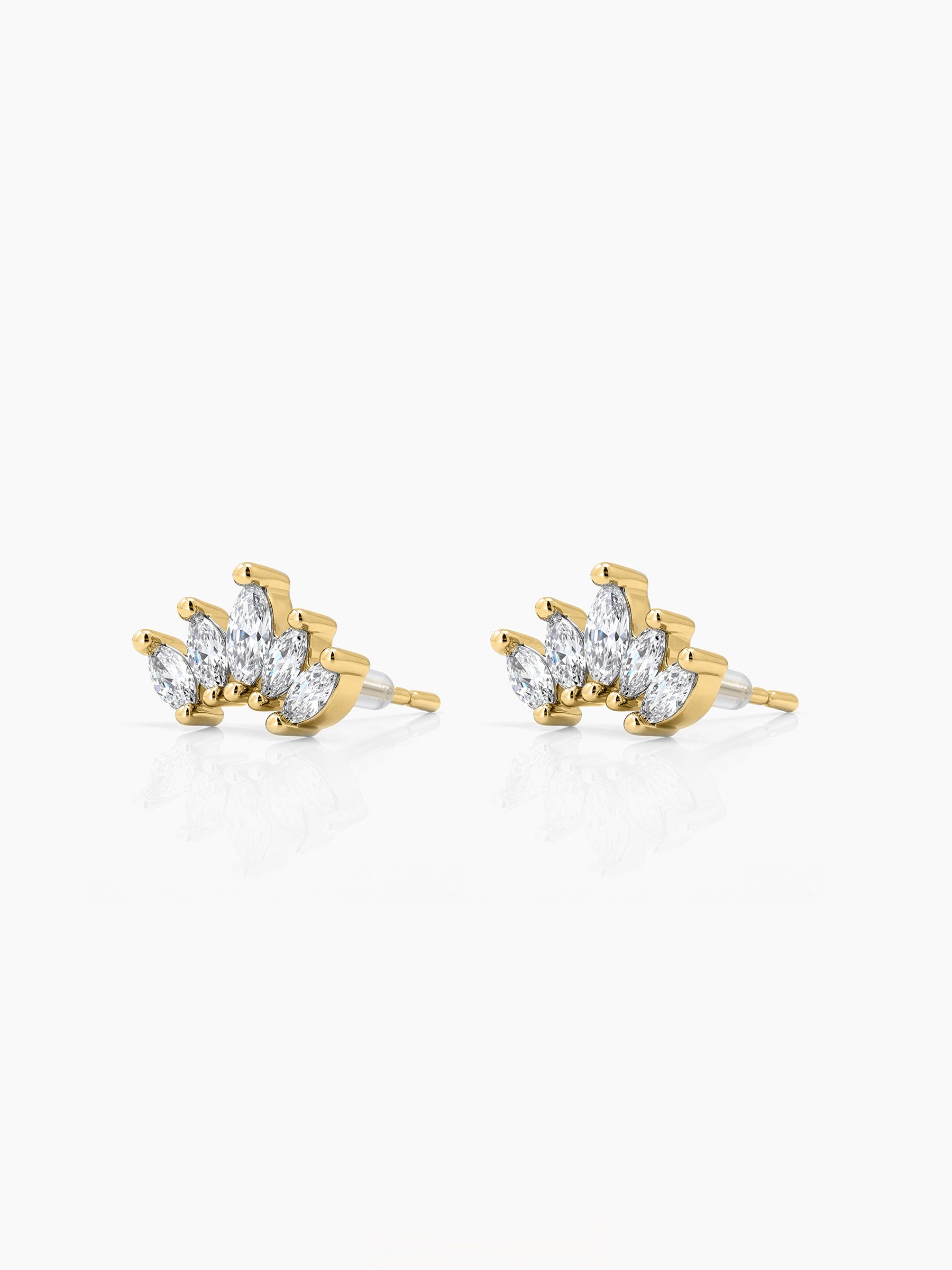 Lorina Mini Crown 18K Gold Plated Earrings - Swashaa