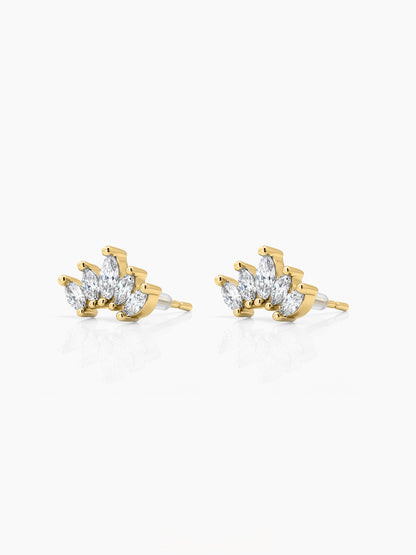 Lorina Mini Crown 18K Gold Plated Earrings - Swashaa