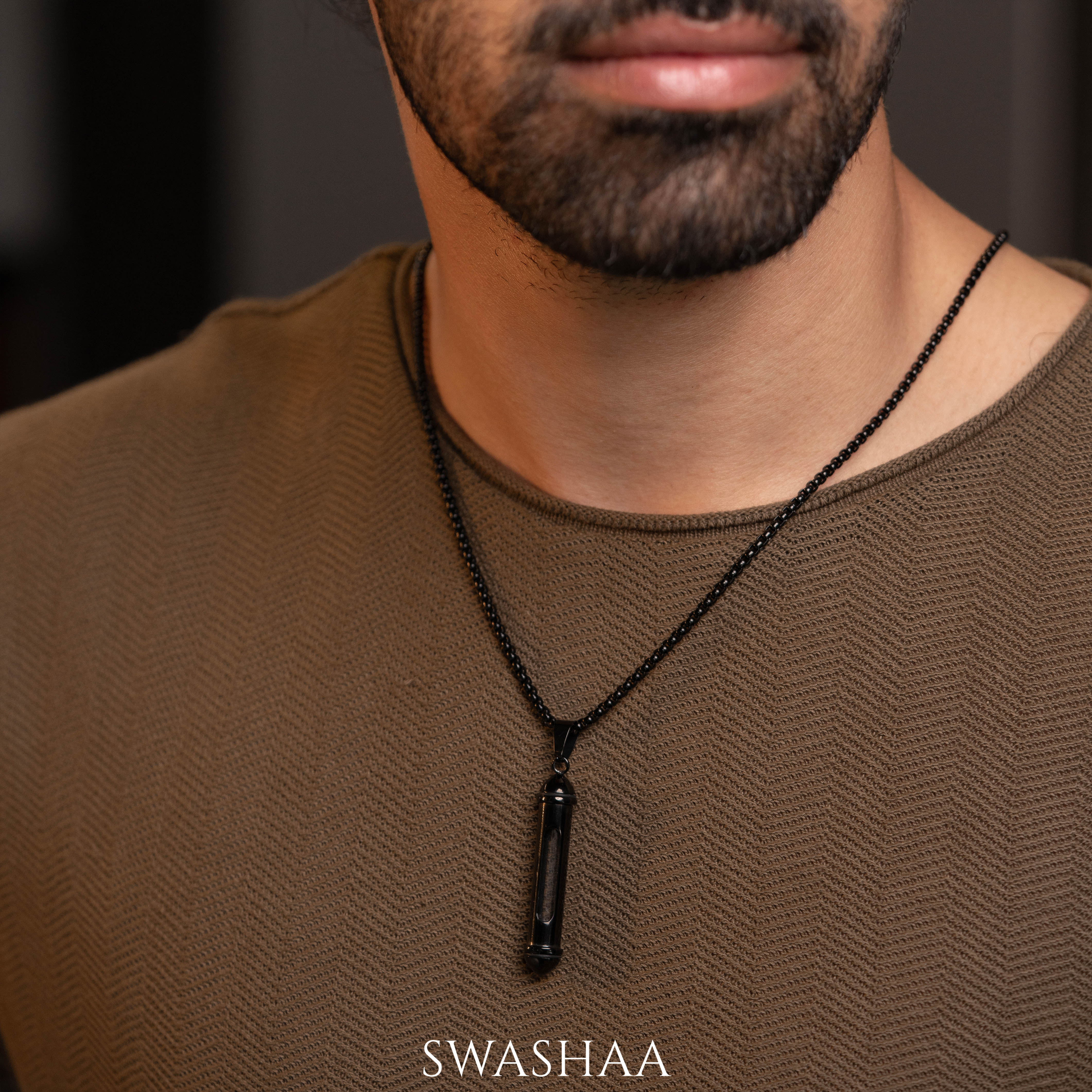 Mens Black Necklace - Chains for Men (12 mm) by Talisa