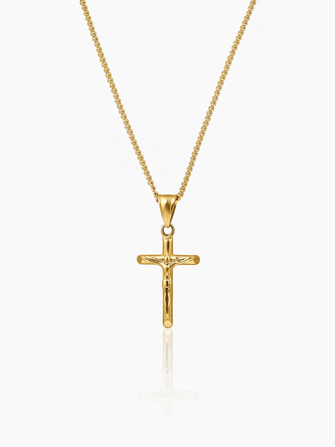 Lucien Crucifix 18K Gold Plated Men's Chain Pendant