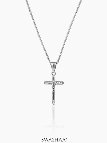 Lucien Crucifix Silver Men's Chain Pendant