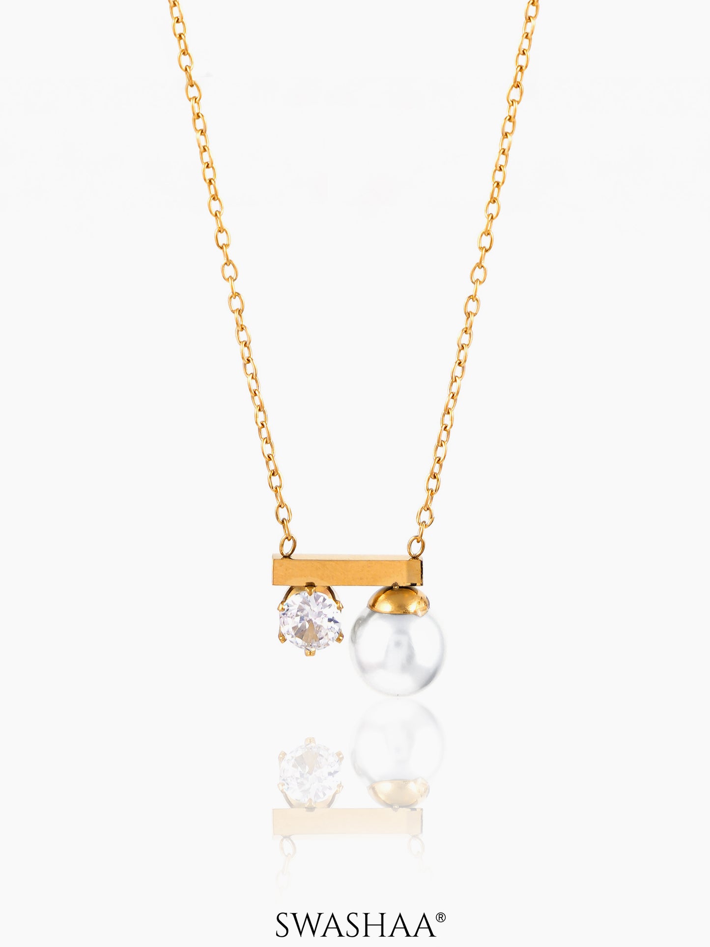 Luminous Pearl 18K Gold Plated Necklace