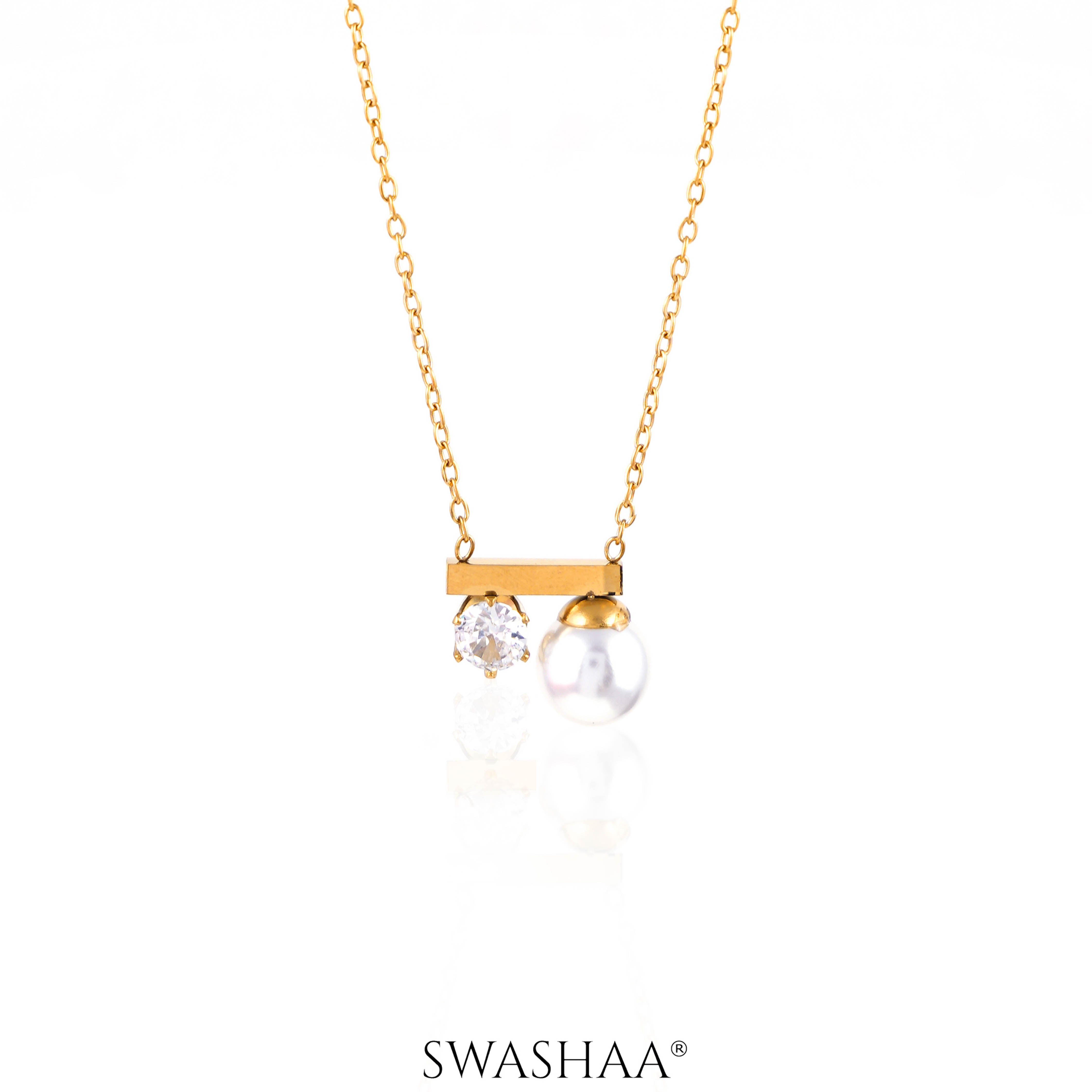Luminous Pearl 18K Gold Plated Necklace