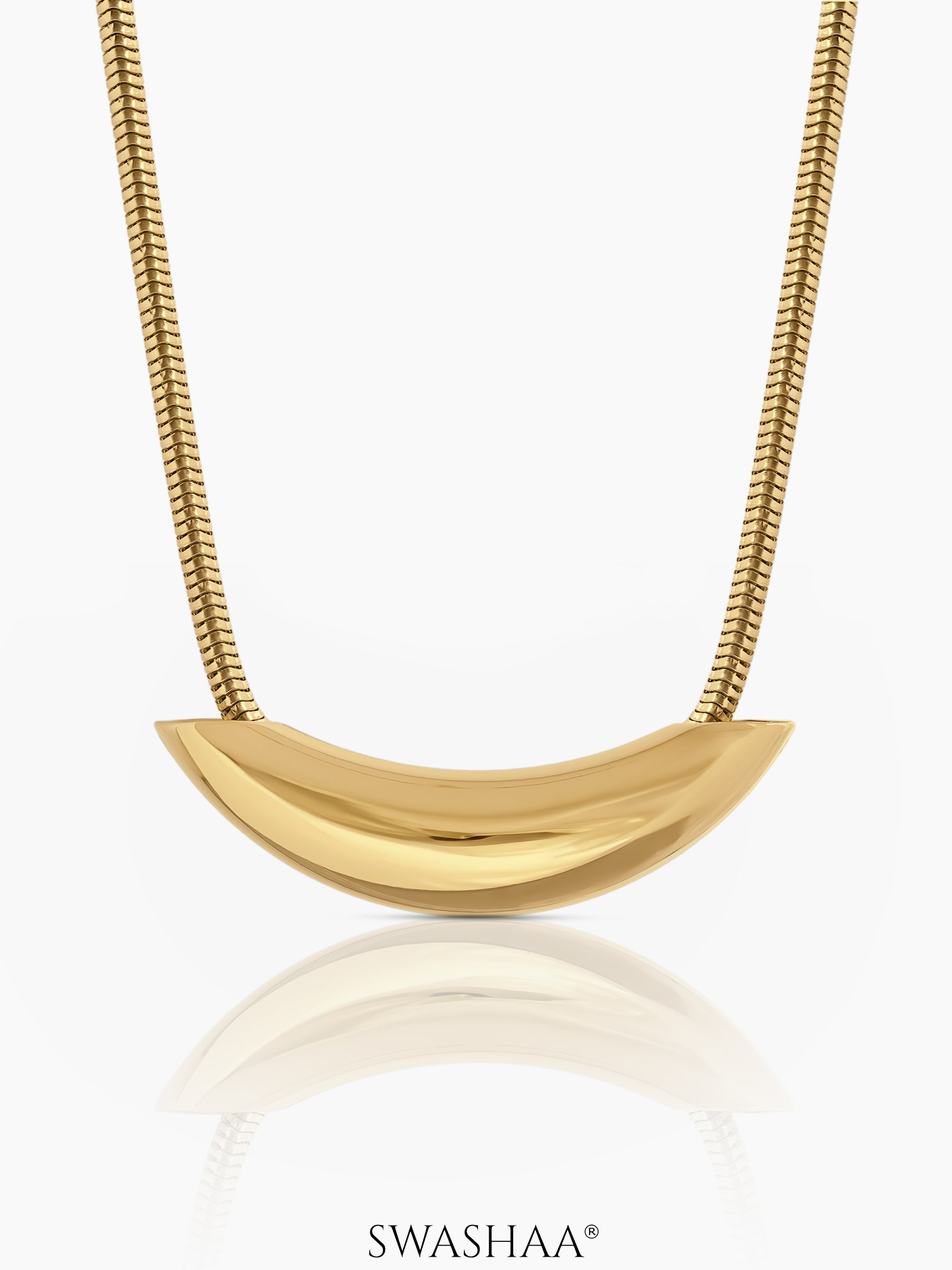 Luna Crescent Bold Snake Chain Necklace