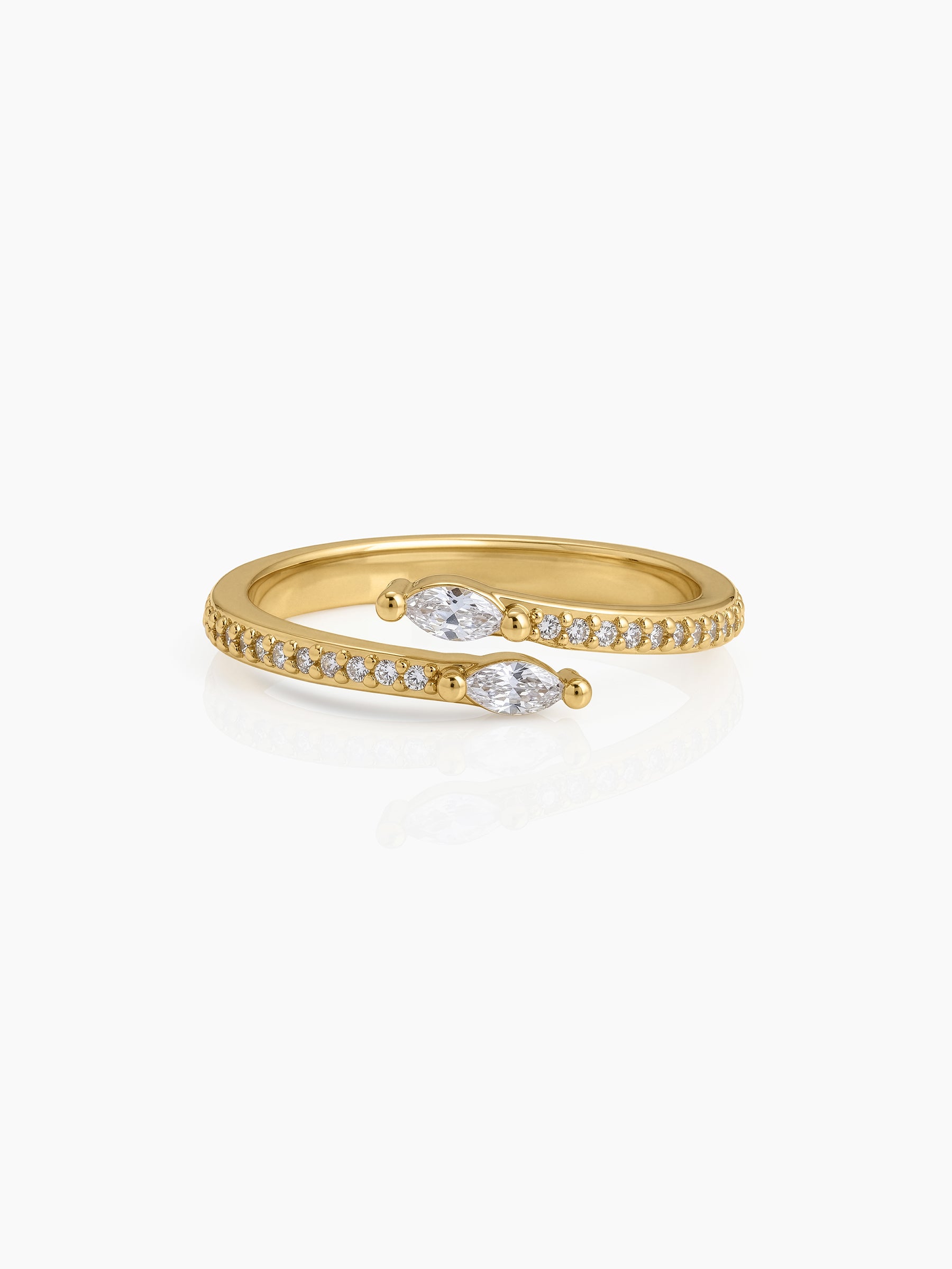 Lunessa Marquise Diamond 18K Gold Plated Women's Ring - Swashaa