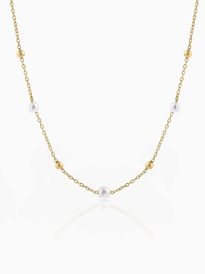 Luni Pearl 18K Gold Plated Charms Kid's Necklace