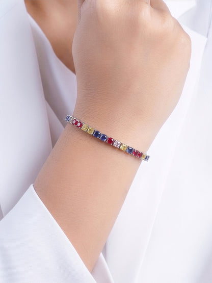 Lunira Multi Silver Diamond Women's Tennis Loose Bracelet