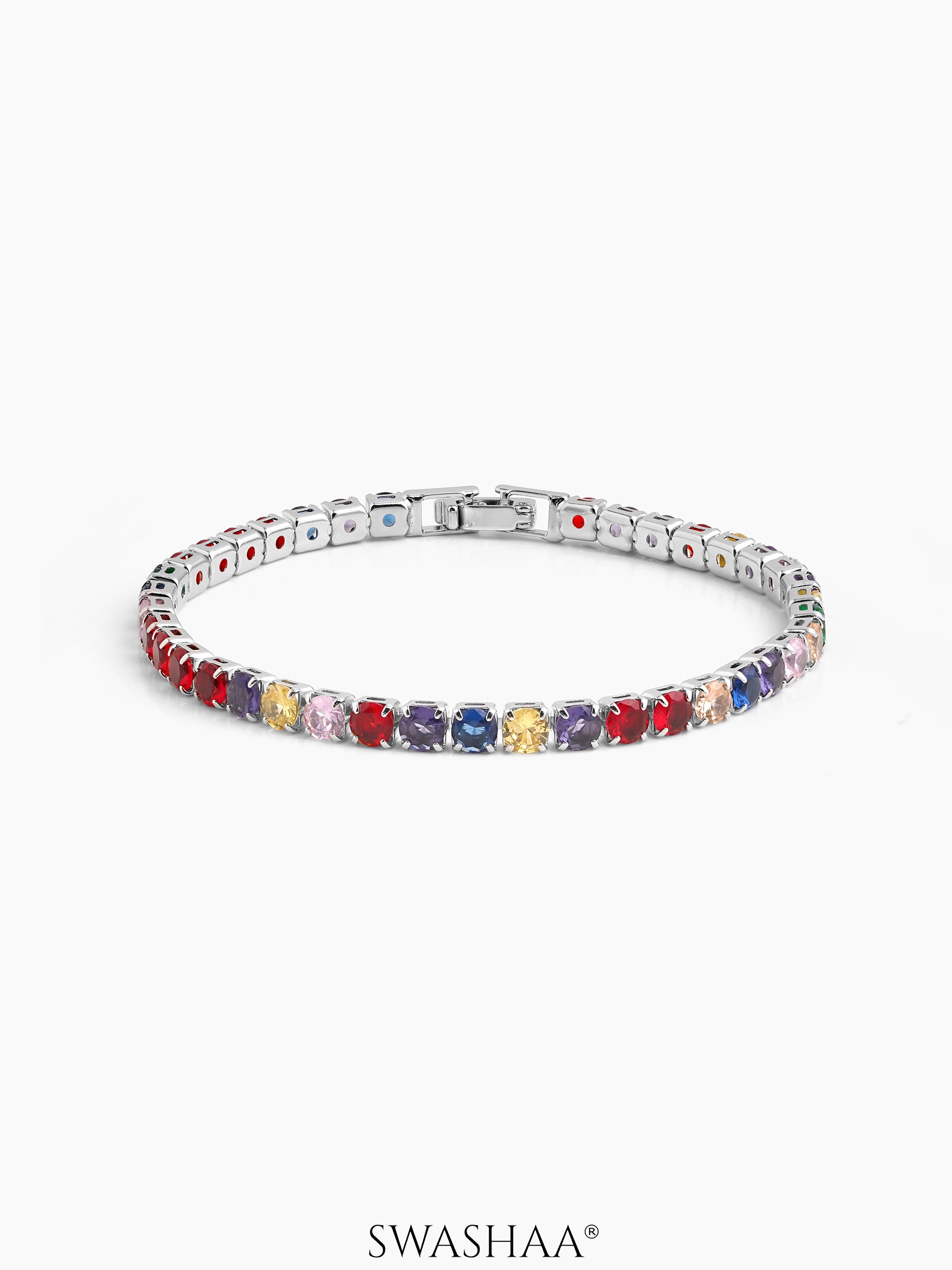 Lunira Multi Silver Diamond Women's Tennis Loose Bracelet