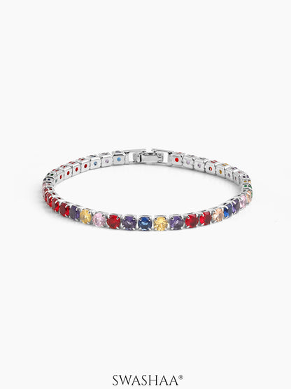 Lunira Multi Silver Diamond Women's Tennis Loose Bracelet