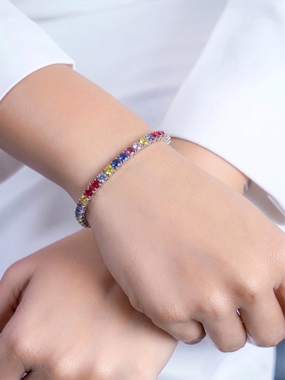 Lunira Multi Silver Diamond Women's Tennis Loose Bracelet