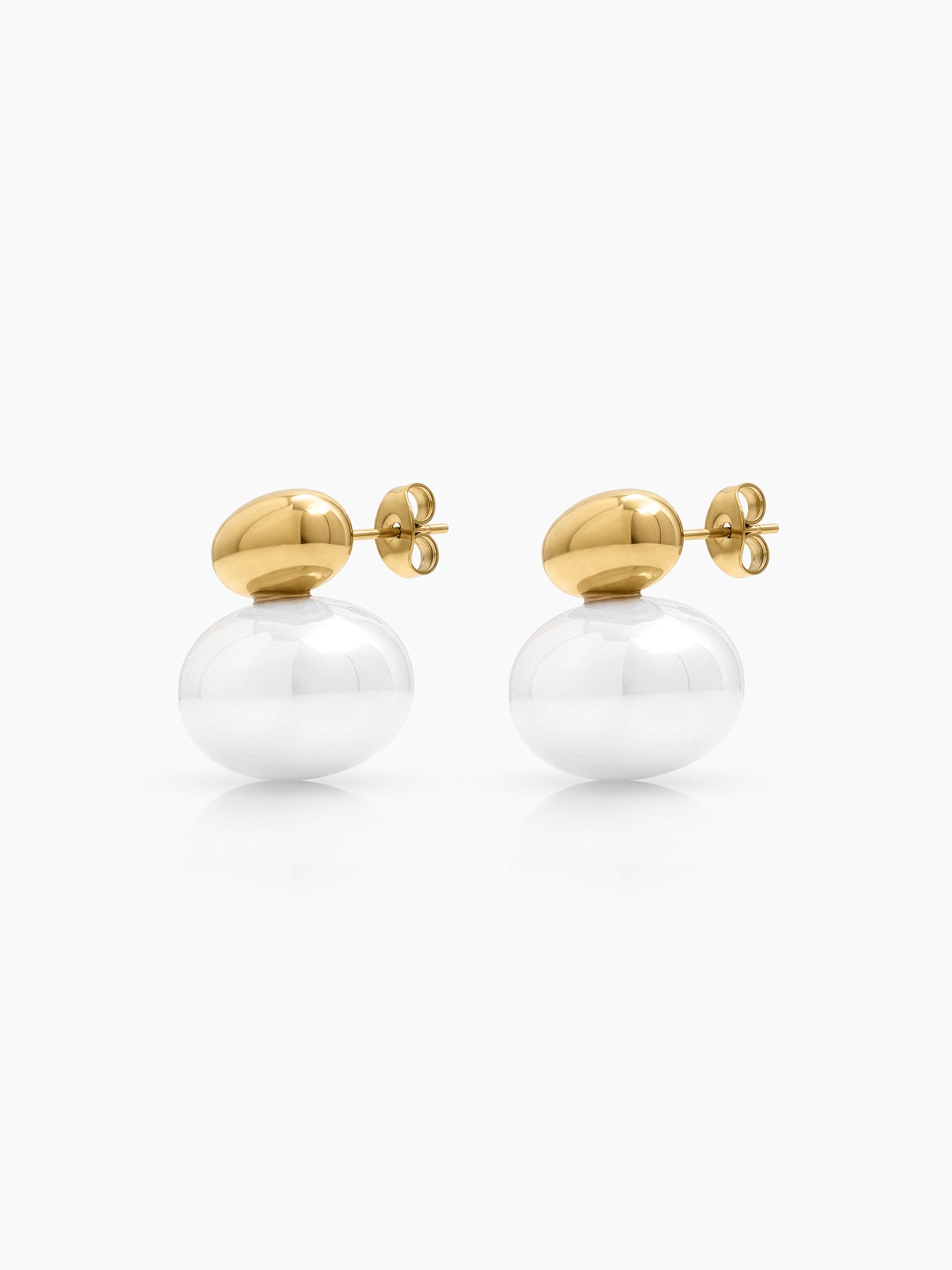 Lunoria Pearl 18K Gold Plated Women's Stud Earrings
