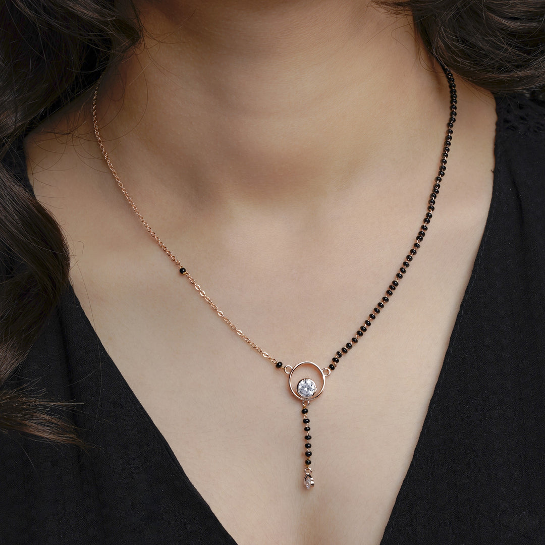 Marissa Rosegold Plated Mangalsutra - Swashaa