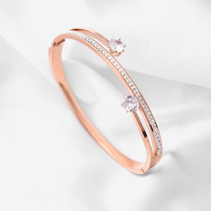 Marka Solitaire Rosegold Plated Bracelet