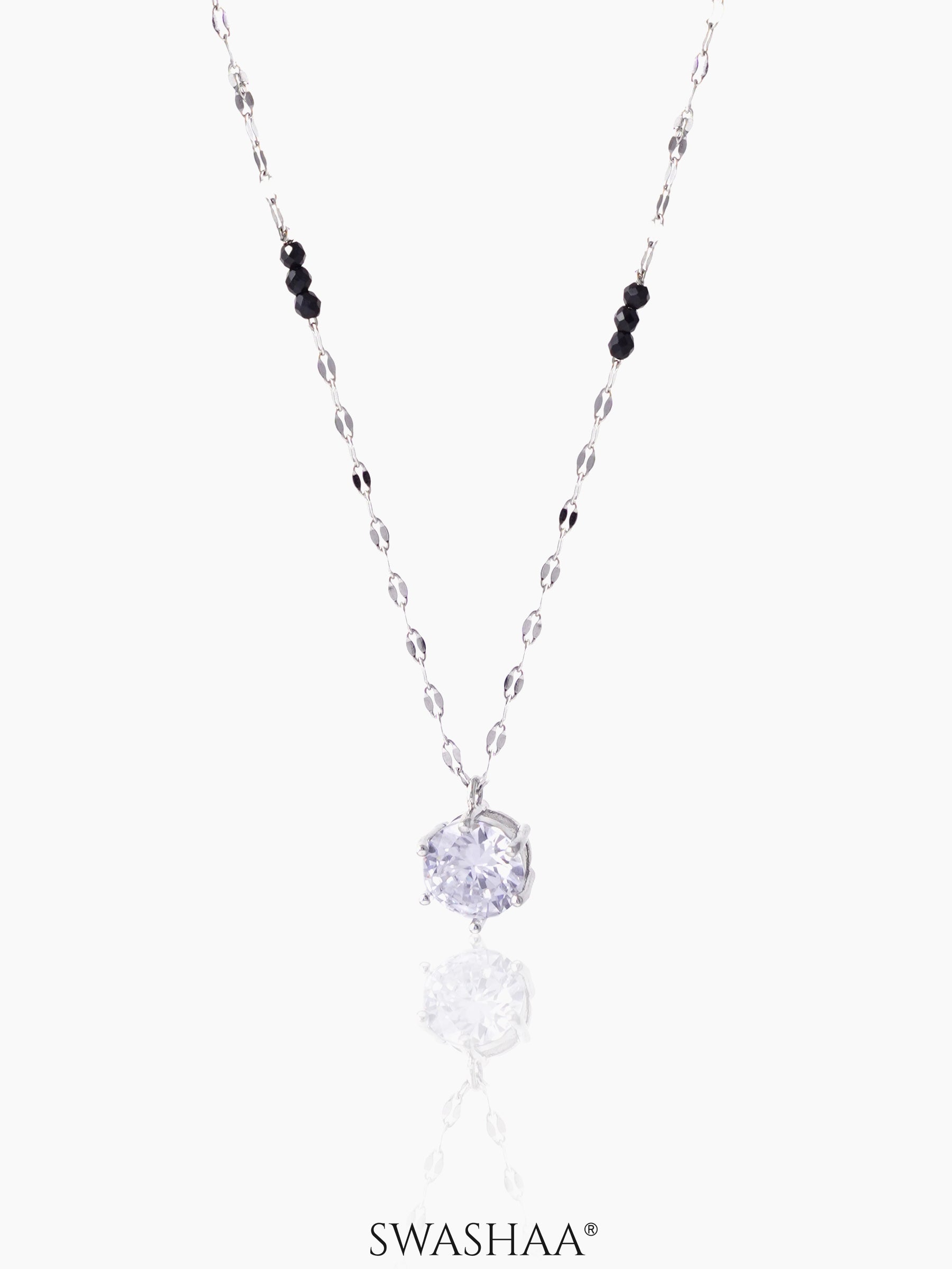 Madan Solitaire Silver Mangalsutra