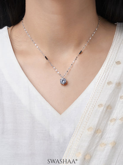 Madan Solitaire Silver Mangalsutra