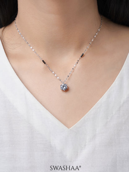 Madan Diamond Solitaire Silver Mangalsutra