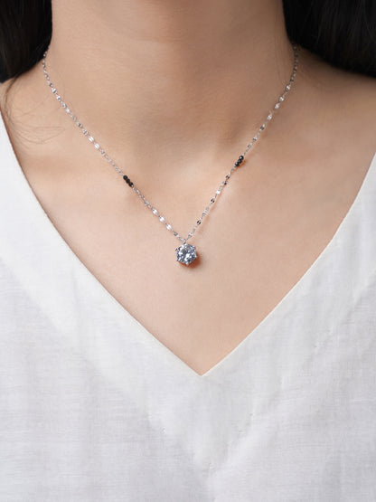 Madan Diamond Solitaire Silver Mangalsutra