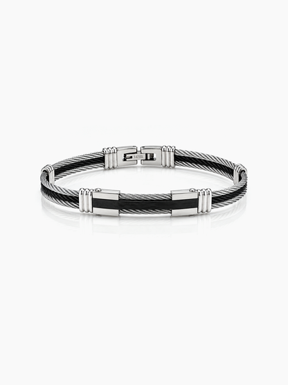 Maddox Silver - Black Wired Men's Bracelet