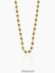 Madona Daisy Flower Blue 14K Gold Plated Chain Necklace