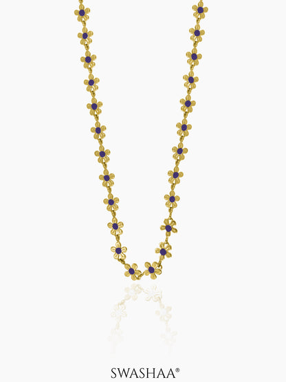 Madona Blue - 14K Gold Plated Necklace