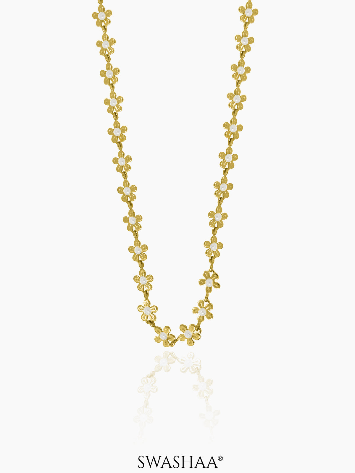 Madona White - 14K Gold Plated Necklace