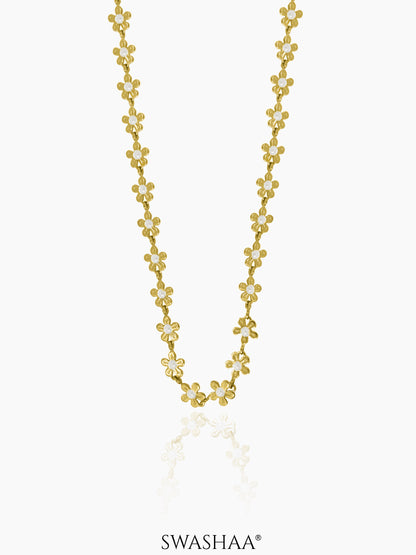 Madona White - 14K Gold Plated Necklace