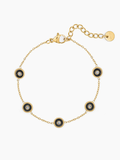 Maelis Black Circles Charms Loose Chain Bracelet