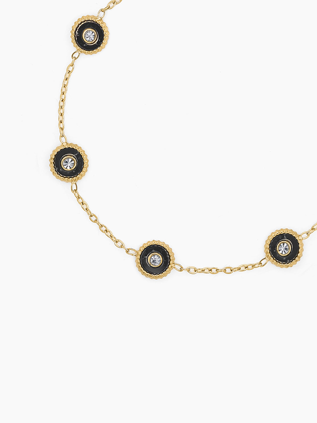 Maelis Black Circles Charms Loose Chain Bracelet
