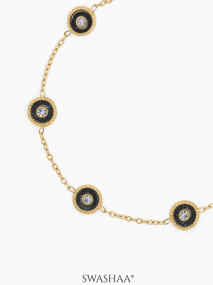 Maelis Black Circles Charms Loose Chain Bracelet
