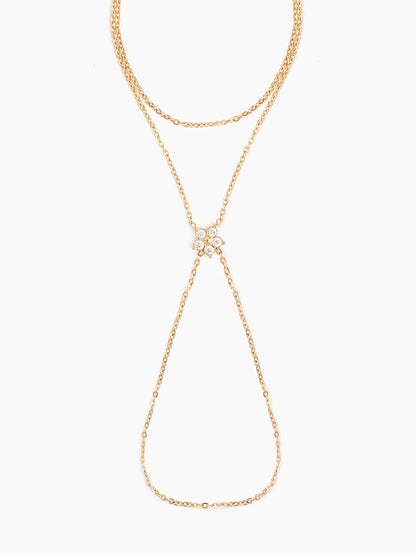 Maizie Diamond Floral 18K Gold Plated Women's Ring Bracelet